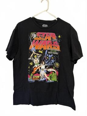 Star Wars Graphic T-Shirt Size Large Black Vintage Style